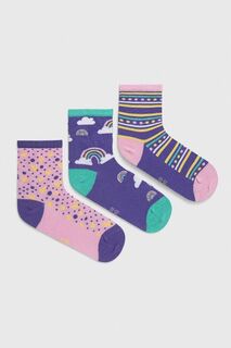 Детские носки Skechers, 3 шт., фиолетовый
