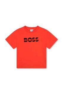 Детская хлопковая футболка BOSS, красный