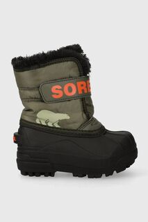 Детские зимние ботинки Sorel, зеленый