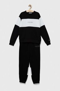 Детский хлопковый спортивный костюм Calvin Klein Jeans, черный