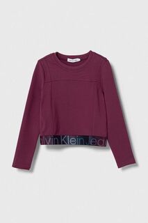 Детские джинсы с длинным рукавом Calvin Klein Jeans, фиолетовый