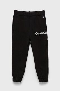 Детские хлопковые спортивные штаны Calvin Klein Jeans IU0IU00323.9BYY, черный