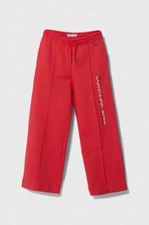 Детские хлопковые спортивные штаны Calvin Klein Jeans, красный