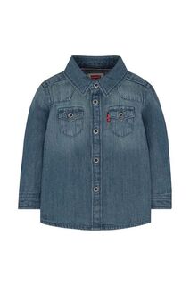 Хлопковая детская рубашка Levi&apos;s, бирюзовый Levis