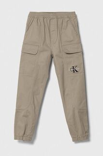 Детские брюки Calvin Klein Jeans, коричневый