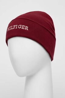 Хлопковая шляпа Tommy Hilfiger, бордовый