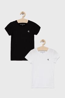 Детская хлопковая футболка Calvin Klein Jeans (2 пары) IG0IG01258.PPYY, черный