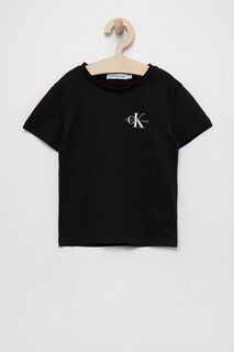 Детская хлопковая футболка Calvin Klein Jeans IB0IB01231.PPYY, черный