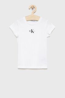 Детская хлопковая футболка Calvin Klein Jeans IG0IG01470.9BYY, белый