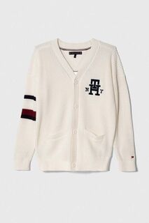 Детский хлопковый кардиган Tommy Hilfiger, белый