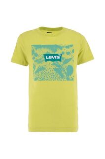 Детская хлопковая футболка Levi&apos;s, зеленый Levis