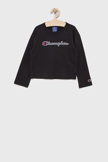Детская хлопковая футболка с длинными рукавами Champion 404233, черный