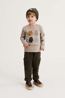 Детская хлопковая футболка Liewood с длинными рукавами., серый