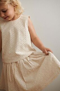 Детская хлопковая юбка Liewood Padua, бежевый