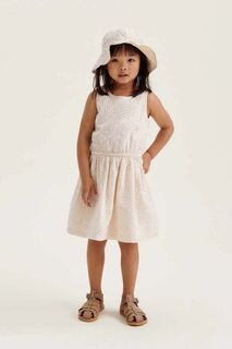 Детское платье Liewood из хлопка, бежевый
