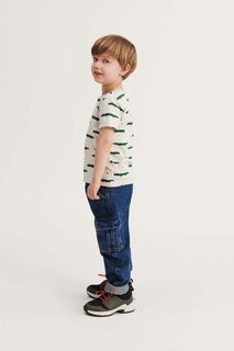 Детская хлопковая футболка Liewood, бежевый