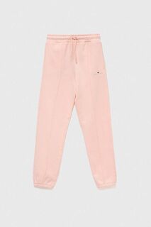 Детские хлопковые спортивные штаны Tommy Hilfiger, розовый