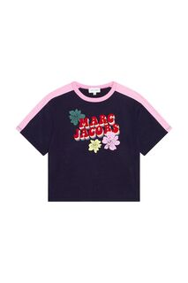 Детская хлопковая футболка Marc Jacobs, темно-синий