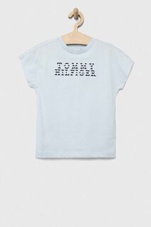 Детская хлопковая футболка Tommy Hilfiger, синий