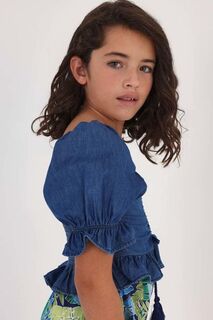 Детская хлопковая блузка Mayoral, фиолетовый