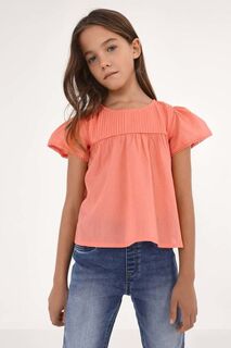 Детская хлопковая блузка Mayoral, оранжевый