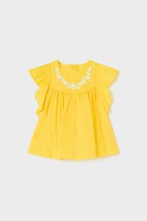 Хлопковая детская блузка Mayoral, желтый