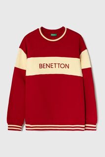 Детская хлопковая толстовка United Colors of Benetton, красный