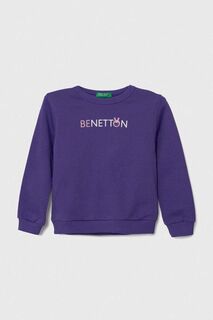 Детская хлопковая толстовка United Colors of Benetton, фиолетовый