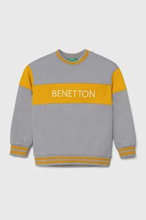 Детская хлопковая толстовка United Colors of Benetton, серый