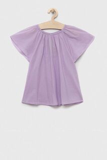 Детская хлопковая блузка United Colors of Benetton, фиолетовый