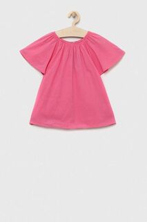 Детская хлопковая блузка United Colors of Benetton, розовый