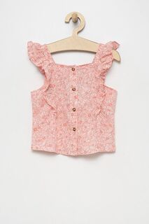 Льняная блузка United Colors of Benetton, розовый