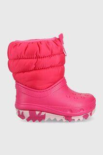 Детские зимние ботинки Crocs, розовый