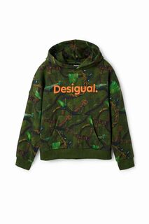 Детская хлопковая толстовка Desigual, зеленый