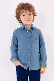 Детская хлопковая рубашка Mayoral, синий