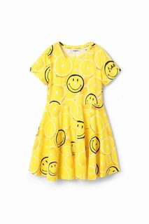 Детское хлопковое платье Desigual, желтый