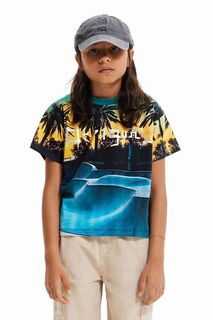 Детская хлопковая футболка Desigual, мультиколор