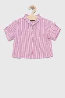 Детская хлопковая рубашка United Colors of Benetton, розовый