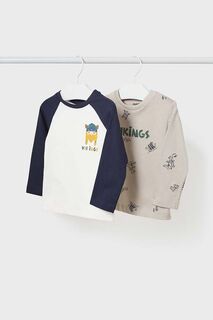 Хлопковая футболка Mayoral с длинными рукавами для малышей., темно-синий