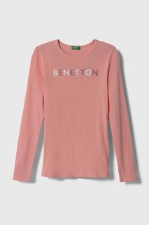 Детская лонгслив United Colors of Benetton, розовый