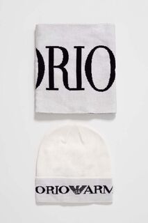 Детская шапка и шарф Emporio Armani, белый