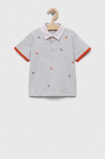 Детская хлопковая рубашка-поло United Colors of Benetton, серый