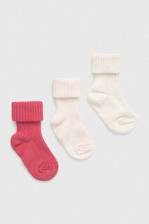 Детские носки United Colors of Benetton, 3 пары, розовый