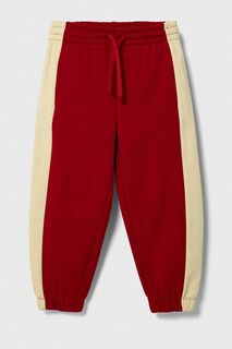 Детские хлопковые спортивные штаны United Colors of Benetton, красный