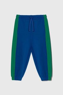 Детские хлопковые спортивные штаны United Colors of Benetton, синий