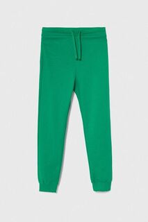 Детские хлопковые спортивные штаны United Colors of Benetton, зеленый