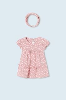 Хлопковое платье Mayoral для новорожденных Mayoral Newborn, розовый