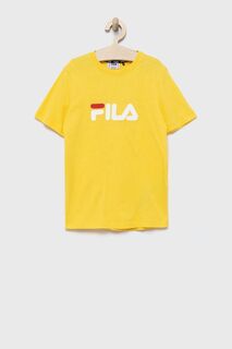 Детская хлопковая футболка Fila, желтый
