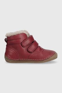 Детские кожаные зимние ботинки Froddo, бордовый