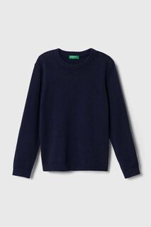 Детский хлопковый свитер United Colors of Benetton, темно-синий